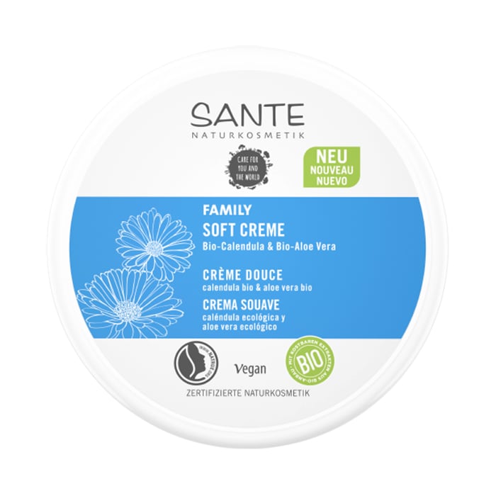 Універсальний зволожувальний біокрем для всієї родини Sante Family Soft Cream Bio-Calendula and Bio-Aloe Vera, 150 мл